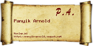 Panyik Arnold névjegykártya
